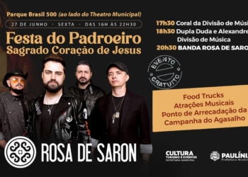 Rosa de Saron faz show gratuito em Paulínia nesta sexta-feira