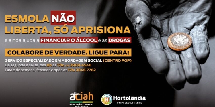 Hortolândia faz campanha de conscientização sobre esmola a moradores em situação de rua