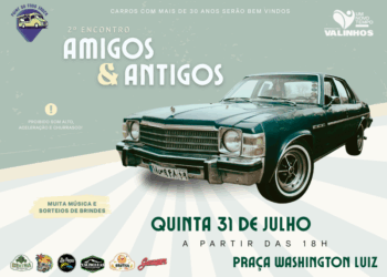 Praça de Valinhos recebe encontro de carros antigos nesta quinta-feira