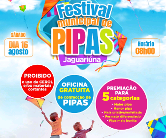 Jaguariúna realiza neste sábado Festival Municipal de Pipas com oficina e premiações