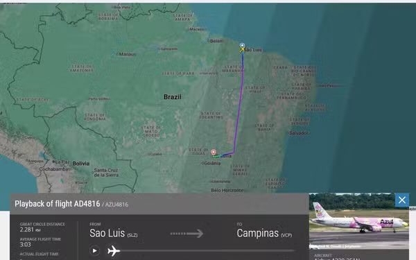 Avião da Azul com destino a Campinas faz pouso de emergência em Brasília após ameaça de bomba