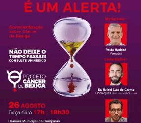 Evento na Câmara de Campinas conscientiza sobre câncer de bexiga