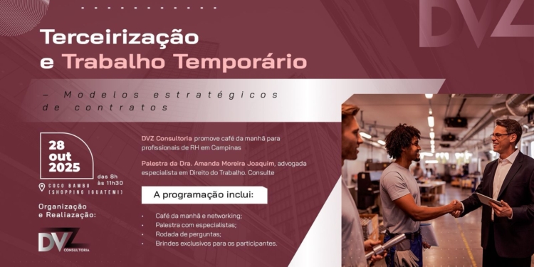 Consultoria promove em Campinas encontro sobre terceirização e trabalho temporário