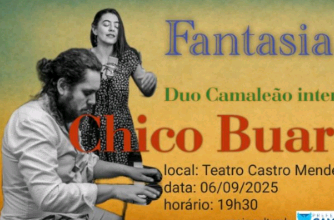 ‘Fantasia’: Duo Camaleão interpreta Chico Buarque no Teatro Castro Mendes