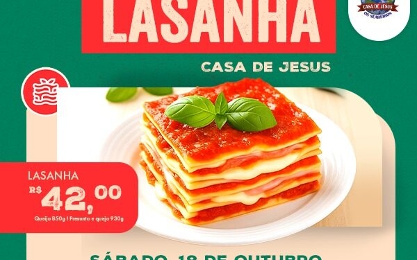 Entidade de Campinas promove campanha de Lasanha Beneficente neste sábado