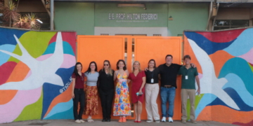 Graffiti inspirado nas andorinhas de Campinas é inaugurado em escola pública