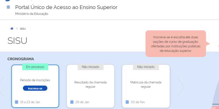 Sisu 2026: inscrições para 274,8 mil vagas terminam nesta sexta-feira