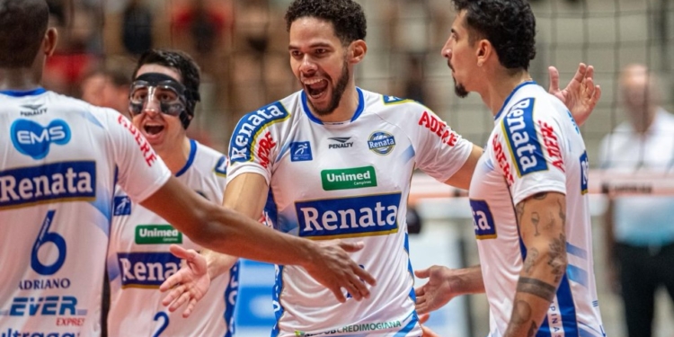 Em batalha de mais de 3h, Vôlei Renata supera o Sesi Bauru e assume a vice-liderança