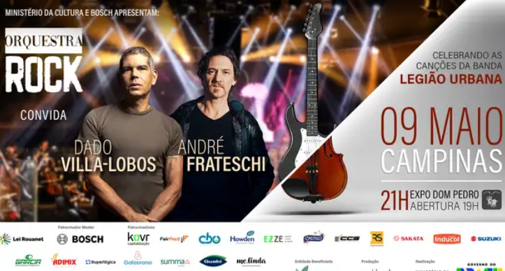 Orquestra Rock abre temporada em Campinas com convidados Dado Villa-Lobos e André Frateschi