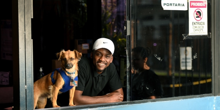 Adotado pelo Ceprocamp, cãozinho Paçoca ganha crachá e convênio pet